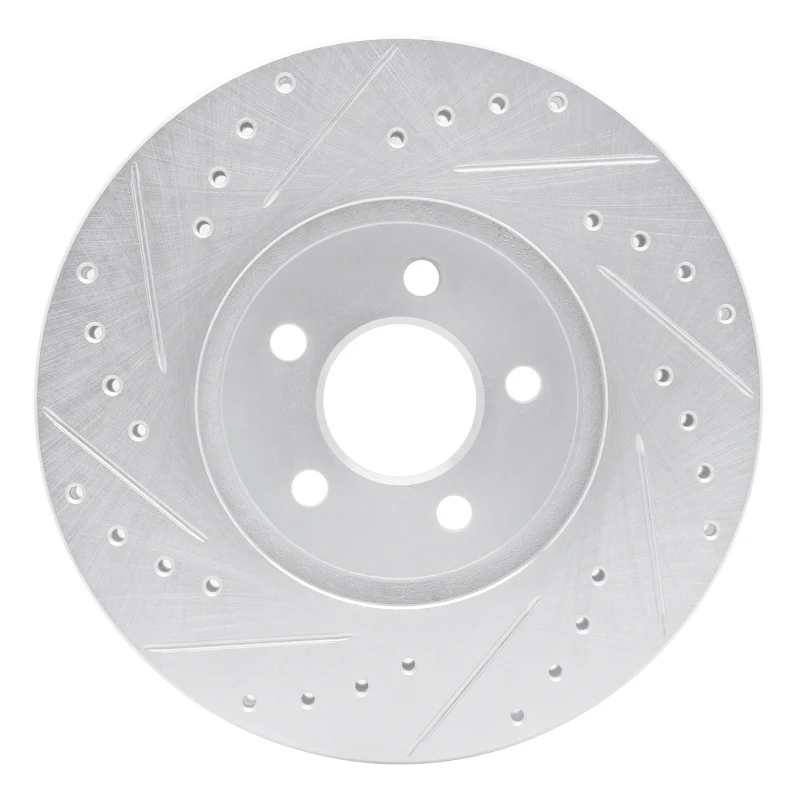 R1 95-06 Chrysler Cirrus Front Right Drilled & Slotted Silver Brake Rotor - Image 3