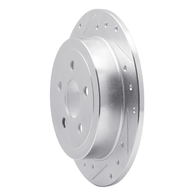 R1 95-07 Chrysler SEBRING Rear Left Drilled & Slotted Silver Brake Rotor - Image 5