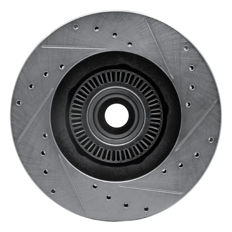 R1 95-11 Ford Explorer Front Left Drilled & Slotted Silver Brake Rotor - Image 2