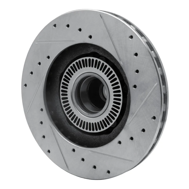 R1 95-11 Ford Explorer Front Left Drilled & Slotted Silver Brake Rotor - Image 4