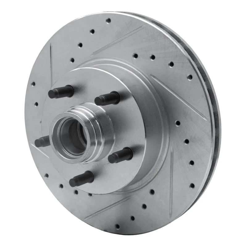 R1 95-11 Ford Explorer Front Left Drilled & Slotted Silver Brake Rotor - Image 5