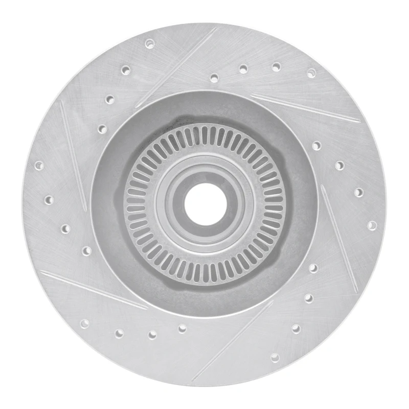 R1 95-11 Ford Ranger (USA/Canada) Front Right Drilled & Slotted Silver Brake Rotor - Image 2
