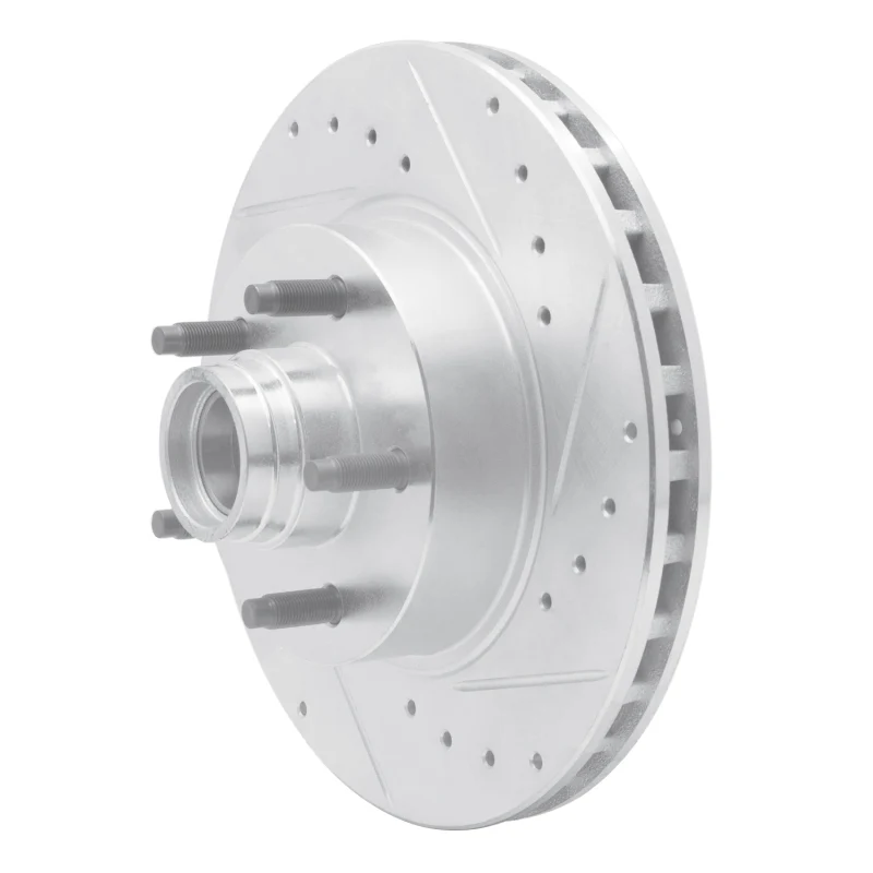 R1 95-11 Ford Ranger (USA/Canada) Front Right Drilled & Slotted Silver Brake Rotor - Image 4