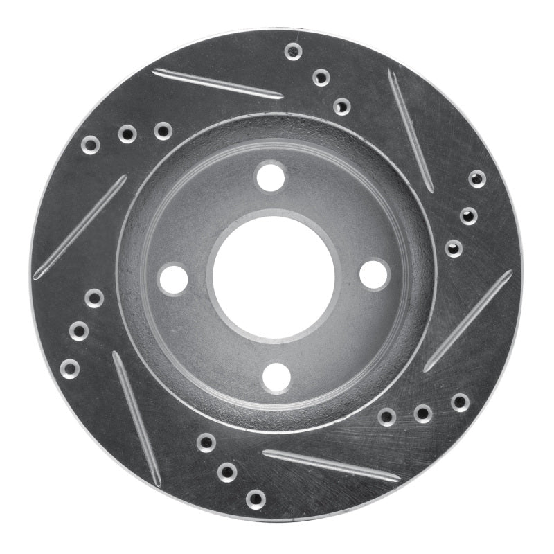 R1 95-96 Dodge Neon (USA/Canada) Front Left Drilled & Slotted Silver Brake Rotor - Image 3