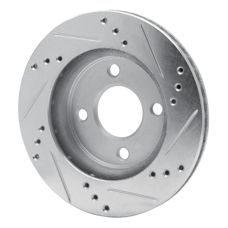 R1 95-96 Dodge Neon (USA/Canada) Front Left Drilled & Slotted Silver Brake Rotor - Image 5