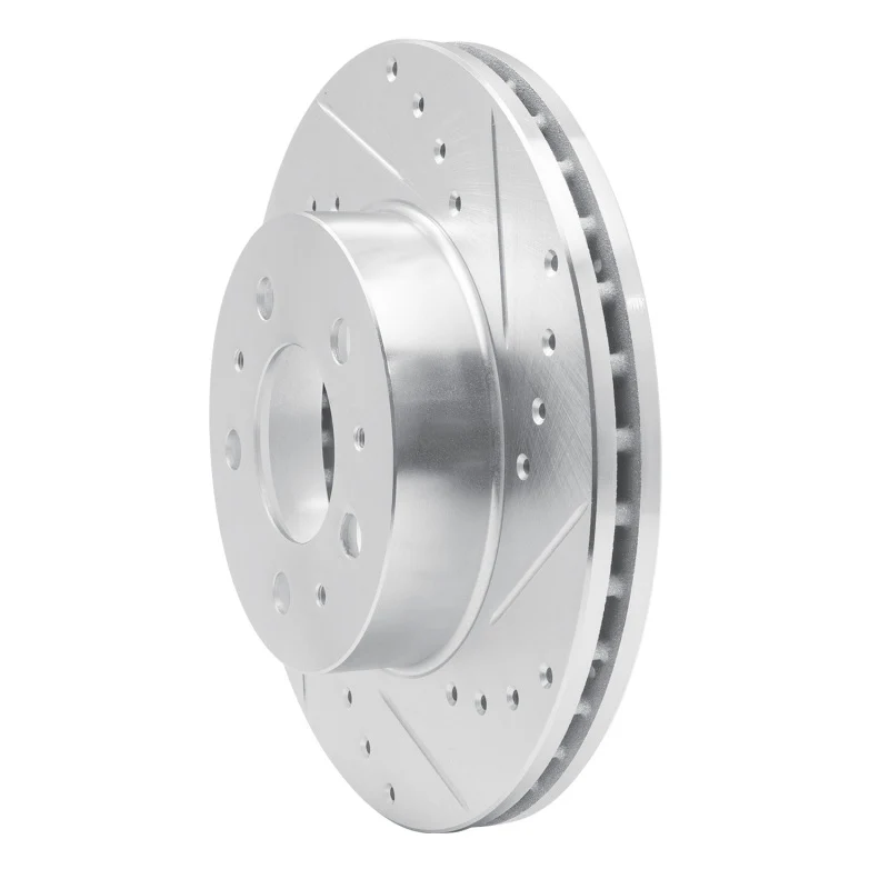 R1 95-97 Ford Crown Victoria Front Right Drilled & Slotted Silver Brake Rotor - Image 3
