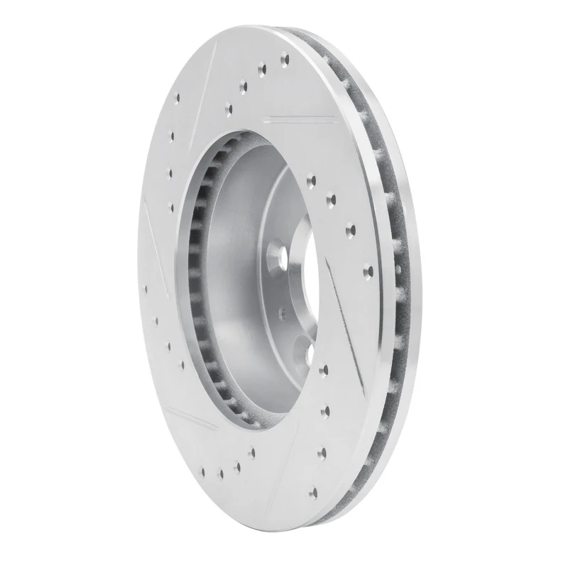 R1 95-97 Ford Crown Victoria Front Right Drilled & Slotted Silver Brake Rotor - Image 5
