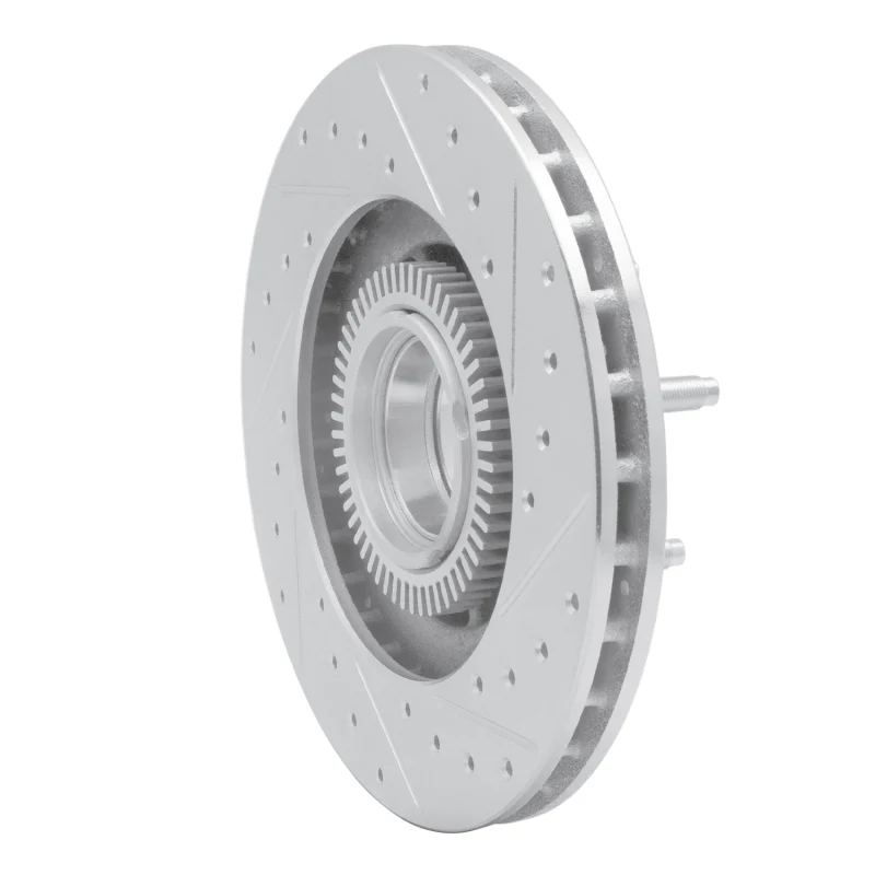 R1 95-97 Ford Ranger (USA/Canada) Front Left Drilled & Slotted Silver Brake Rotor - Image 2