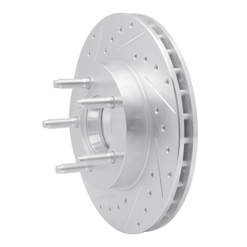 R1 95-97 Ford Ranger (USA/Canada) Front Left Drilled & Slotted Silver Brake Rotor - Image 3