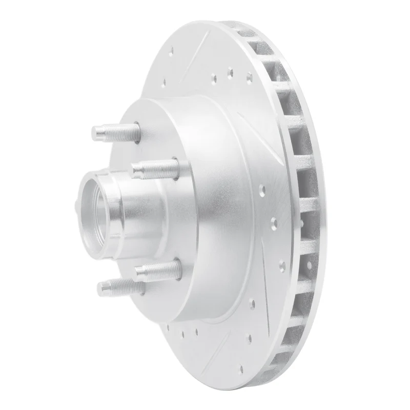 R1 95-97 Ford Ranger (USA/Canada) Front Left Drilled & Slotted Silver Brake Rotor - Image 2