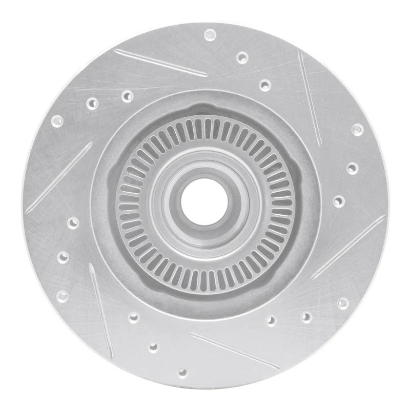 R1 95-97 Ford Ranger (USA/Canada) Front Left Drilled & Slotted Silver Brake Rotor - Image 5