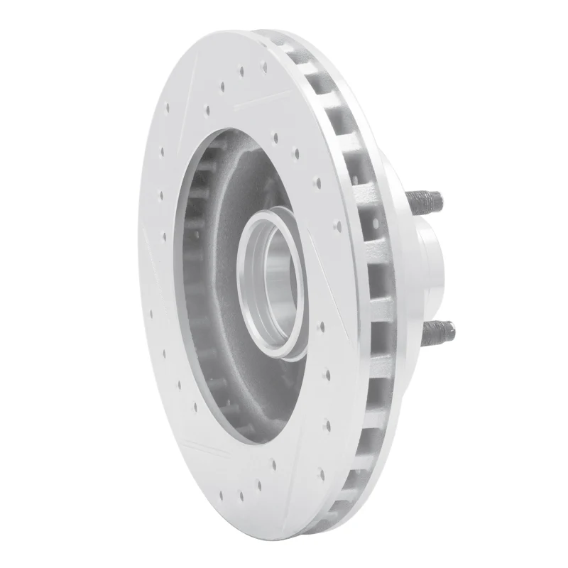 R1 95-97 Ford Ranger (USA/Canada) Front Right Drilled & Slotted Silver Brake Rotor - Image 4
