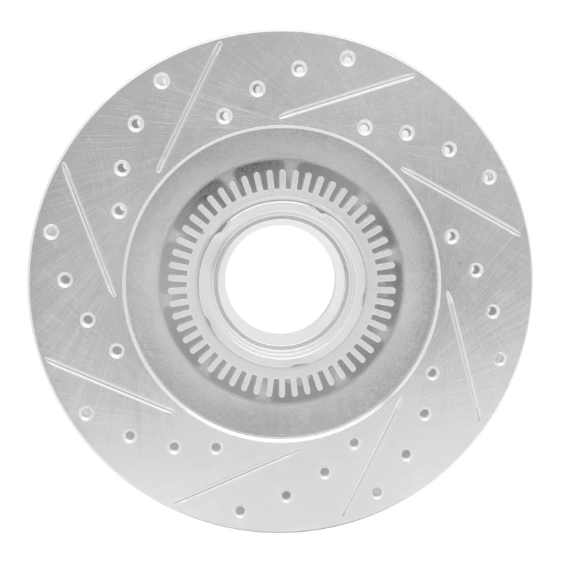 R1 95-97 Ford Ranger (USA/Canada) Front Right Drilled & Slotted Silver Brake Rotor - Image 2