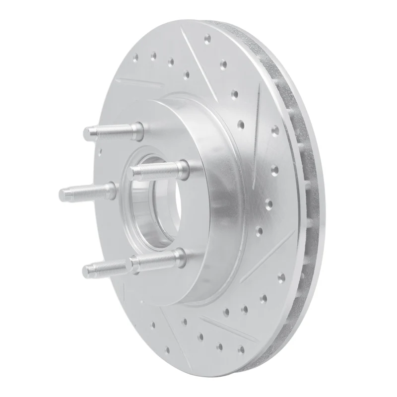 R1 95-97 Ford Ranger (USA/Canada) Front Right Drilled & Slotted Silver Brake Rotor - Image 3