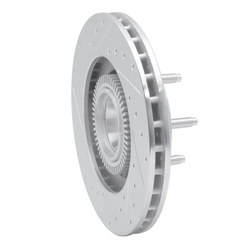 R1 95-97 Ford Ranger (USA/Canada) Front Right Drilled & Slotted Silver Brake Rotor - Image 5