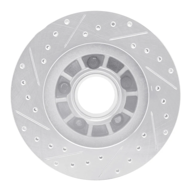R1 95-97 Ford Ranger (USA/Canada) Front Right Drilled & Slotted Silver Brake Rotor - Image 3