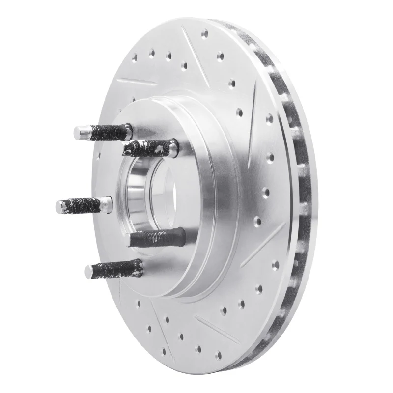 R1 95-97 Ford Ranger (USA/Canada) Front Right Drilled & Slotted Silver Brake Rotor - Image 4