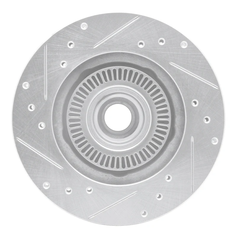 R1 95-97 Ford Ranger (USA/Canada) Front Right Drilled & Slotted Silver Brake Rotor - Image 3