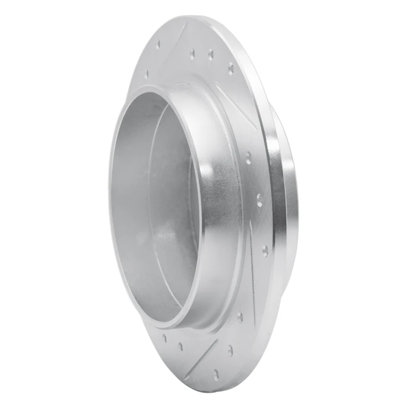R1 95-97 Volvo 960 Rear Right Drilled & Slotted Silver Brake Rotor - Image 2