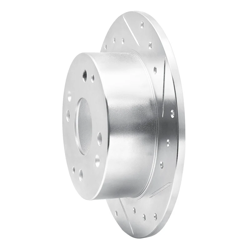 R1 95-98 Acura TL Rear Right Drilled & Slotted Silver Brake Rotor - Image 4