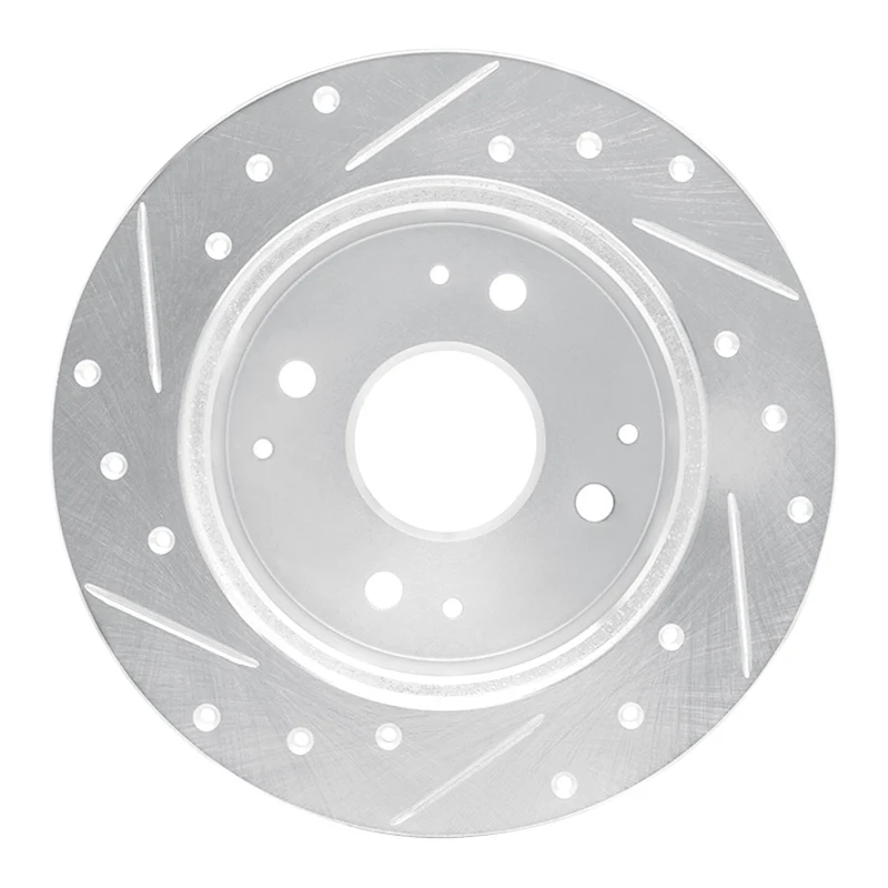 R1 95-98 Acura TL Rear Right Drilled & Slotted Silver Brake Rotor - Image 5