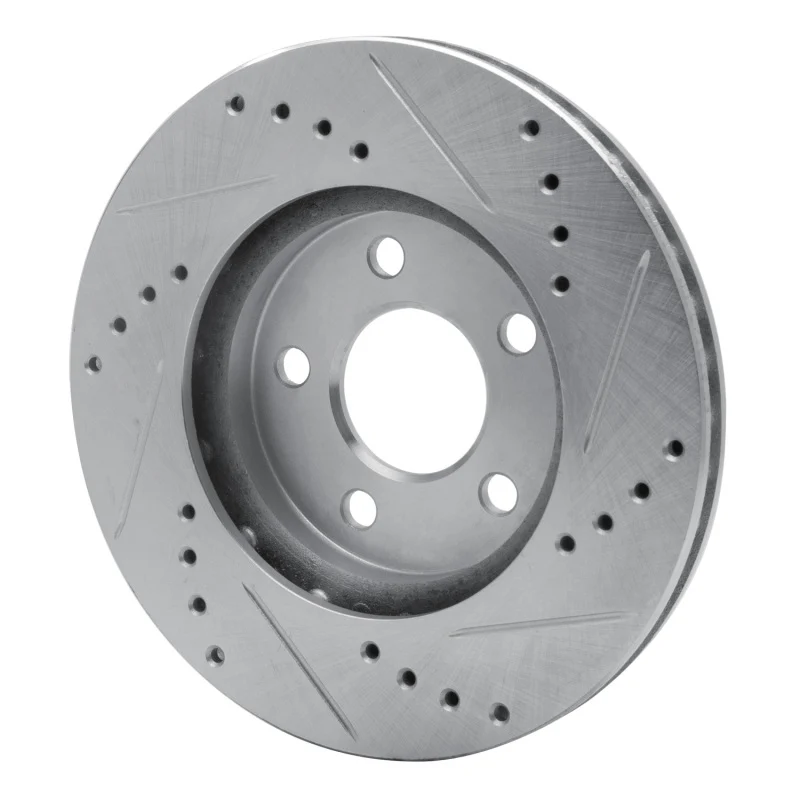 R1 95-99 Dodge Neon (USA/Canada) Front Left Drilled & Slotted Silver Brake Rotor - Image 3