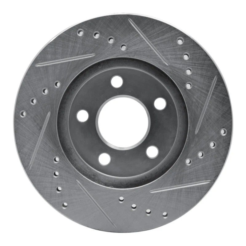 R1 95-99 Dodge Neon (USA/Canada) Front Left Drilled & Slotted Silver Brake Rotor - Image 4