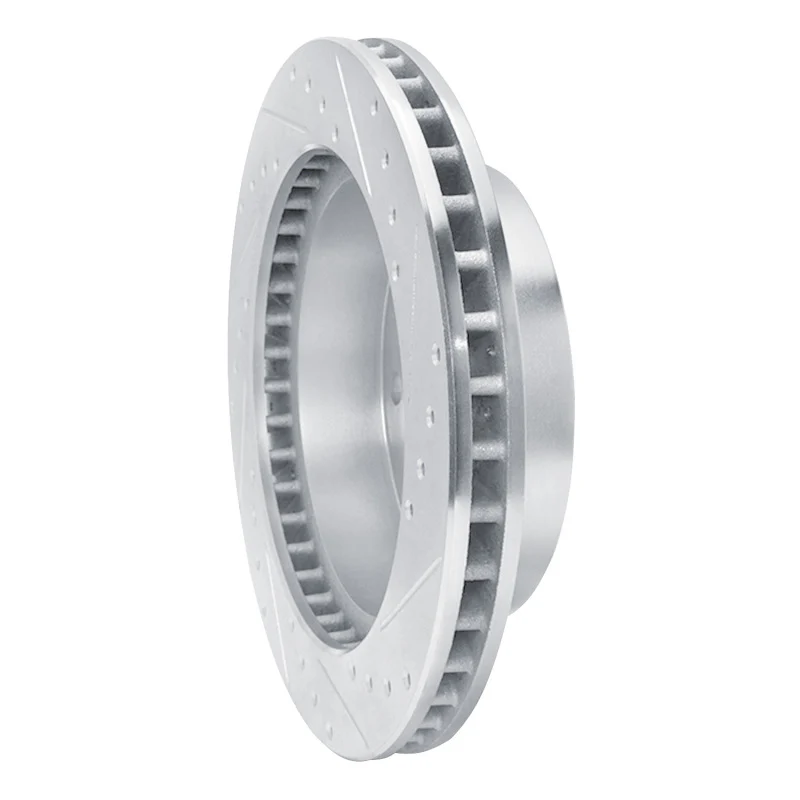 R1 95-99 Ford F-350 4WD (Excl Super Duty) Front Left Drilled & Slotted Silver Brake Rotor - Image 5