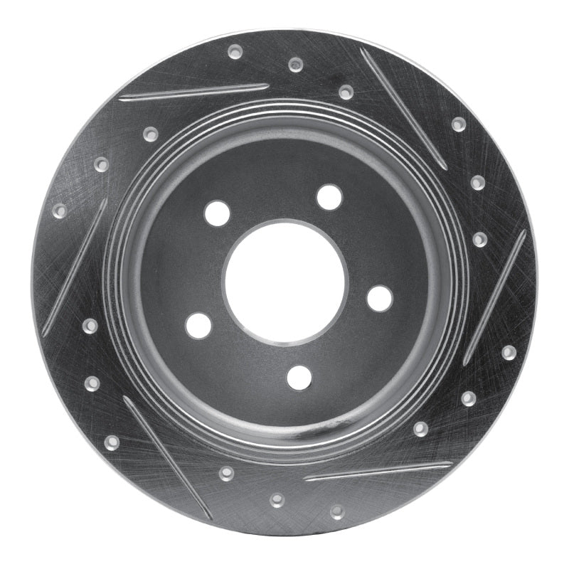 R1 96-02 Ford Crown Victoria Rear Left Drilled & Slotted Silver Brake Rotor - Image 4