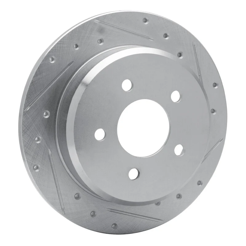 R1 96-02 Ford Crown Victoria Rear Right Drilled & Slotted Silver Brake Rotor - Image 3