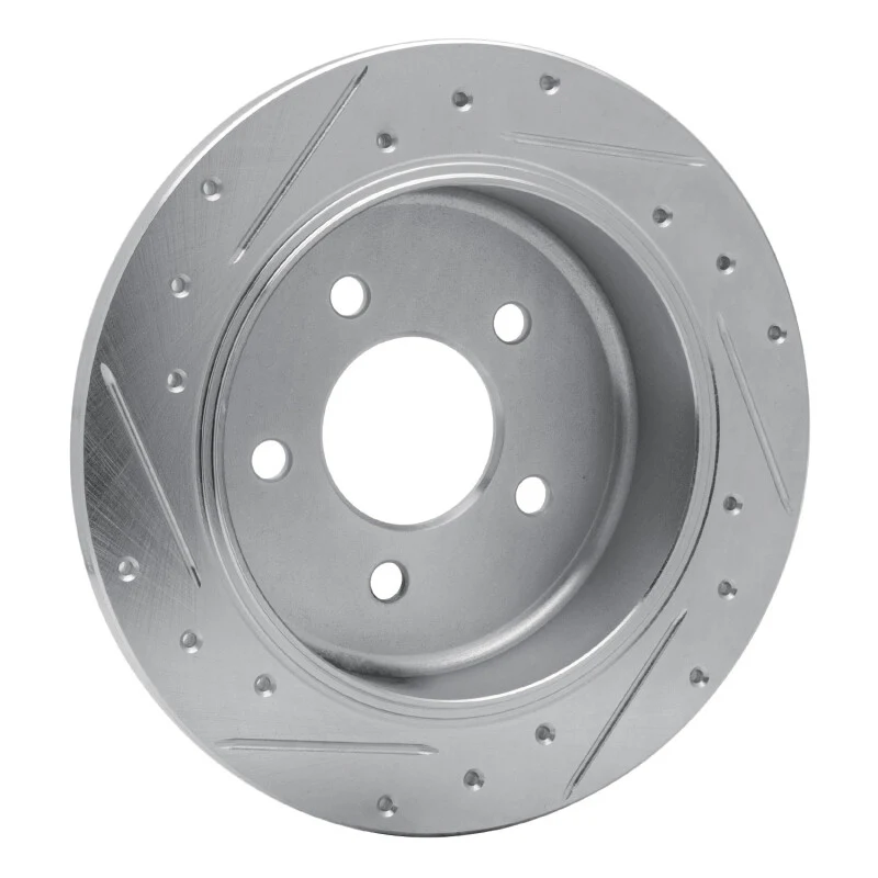 R1 96-02 Ford Crown Victoria Rear Right Drilled & Slotted Silver Brake Rotor - Image 5