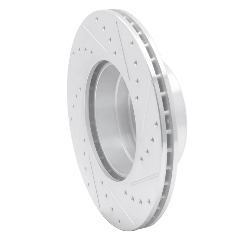 R1 96-03 BMW 525I (USA/Canada) Front Left Drilled & Slotted Silver Brake Rotor - Image 2