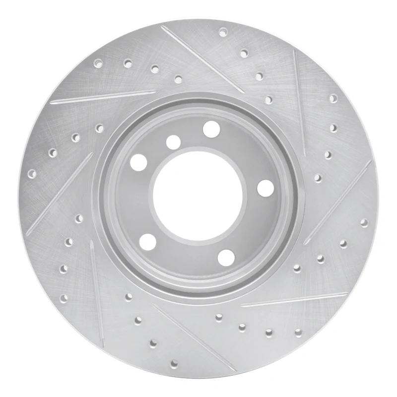 R1 96-03 BMW 525I (USA/Canada) Front Left Drilled & Slotted Silver Brake Rotor - Image 4
