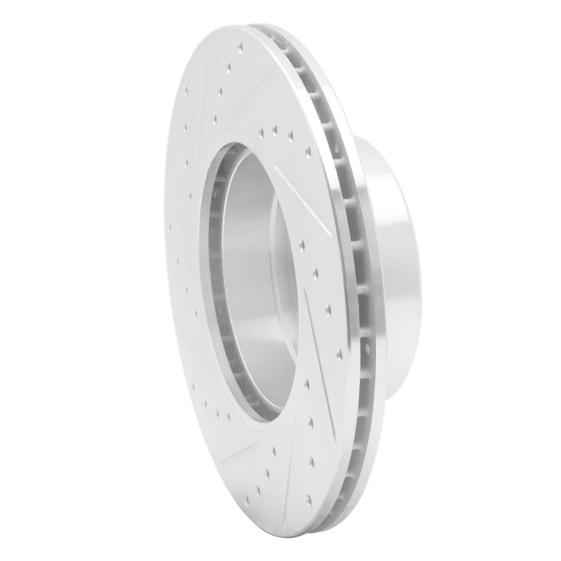 R1 96-03 BMW 528I Front Right Drilled & Slotted Silver Brake Rotor - Image 5