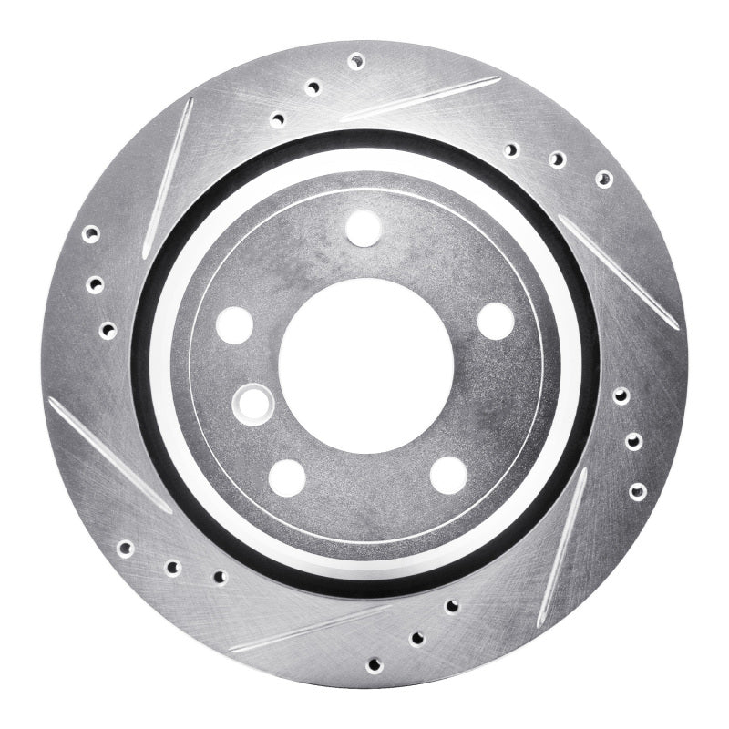 R1 96-03 BMW 530I Rear Left Drilled & Slotted Silver Brake Rotor