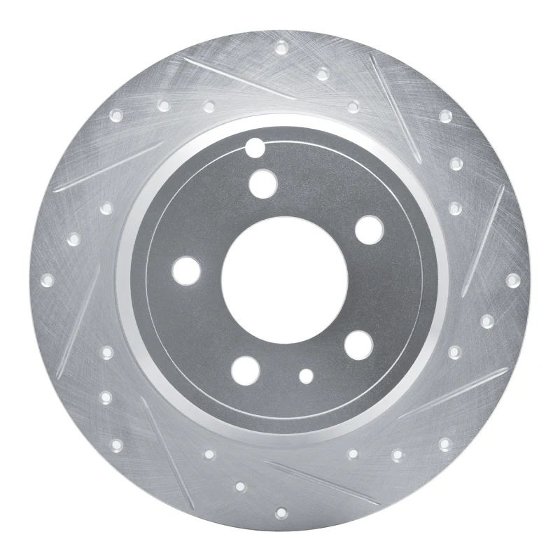 R1 96-04 Volvo C70 Rear Right Drilled & Slotted Silver Brake Rotor