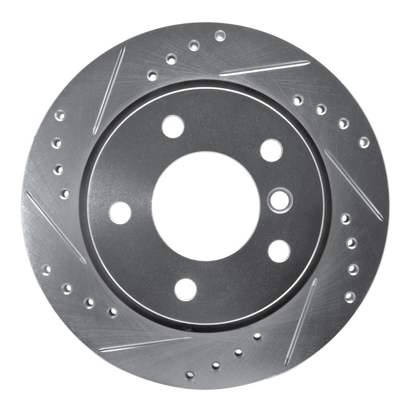 R1 96-05 BMW 323CI Rear Left Drilled & Slotted Silver Brake Rotor