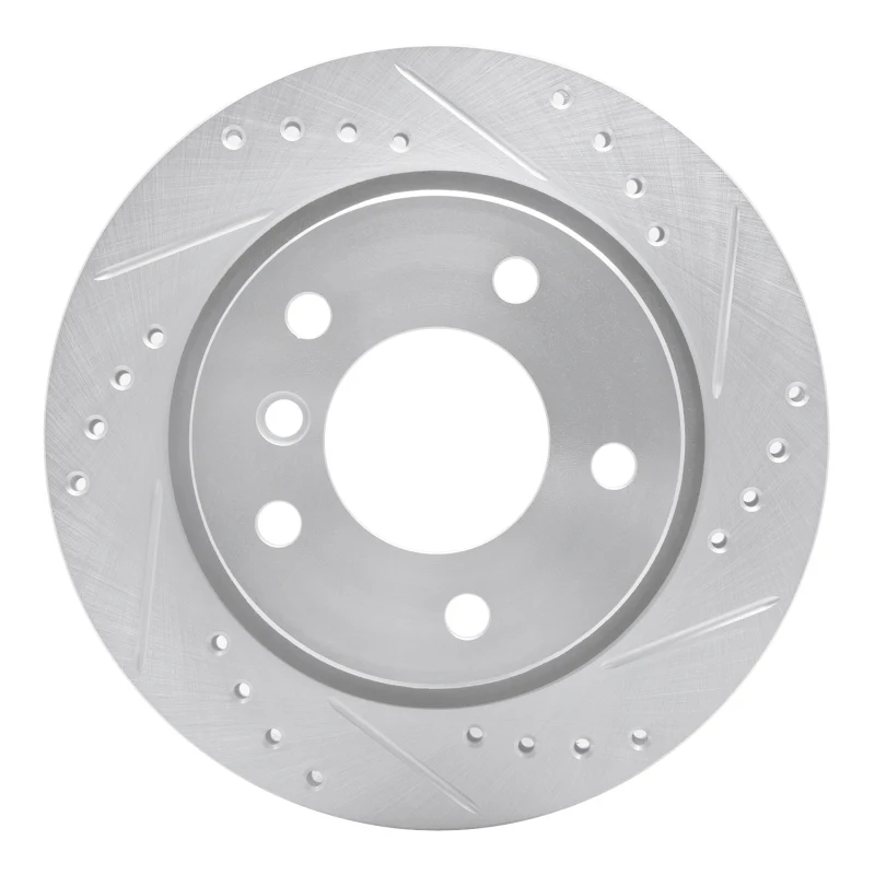 R1 96-05 BMW 323CI Rear Right Drilled & Slotted Silver Brake Rotor