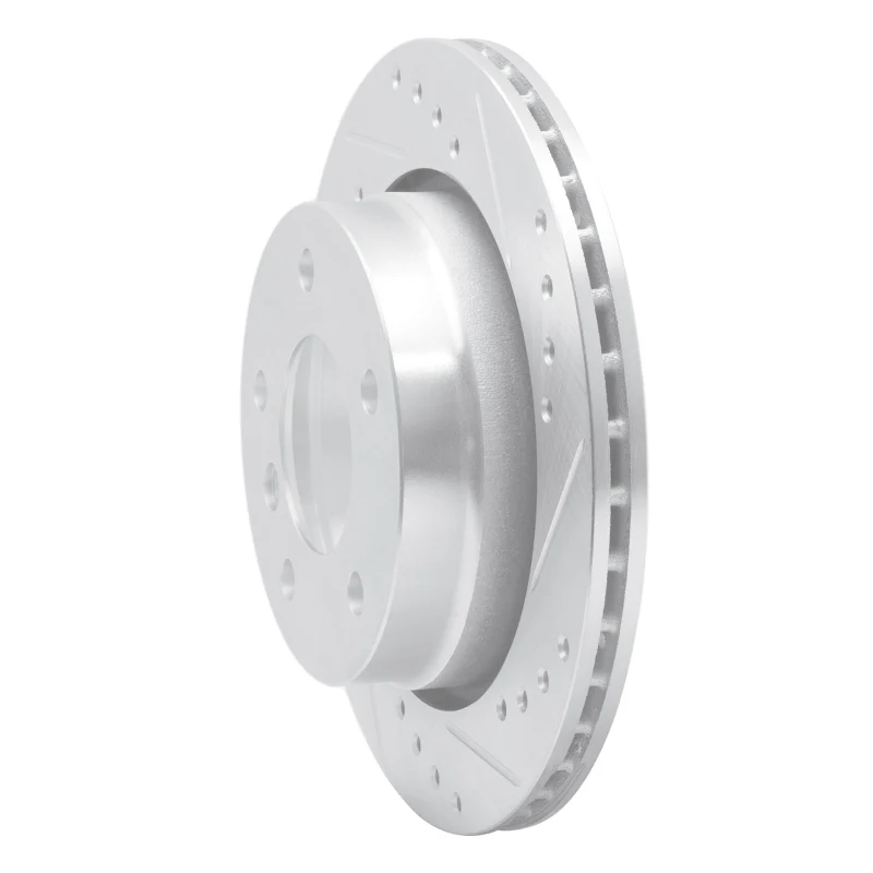 R1 96-05 BMW 323CI Rear Right Drilled & Slotted Silver Brake Rotor - Image 3