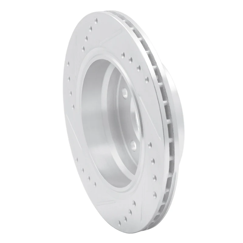 R1 96-05 BMW 323CI Rear Right Drilled & Slotted Silver Brake Rotor - Image 4