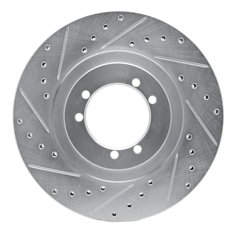 R1 96-06 Hummer H1 Front Left Rear Left Drilled & Slotted Silver Brake Rotor