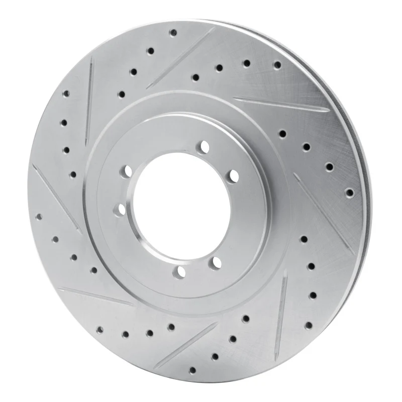 R1 96-06 Hummer H1 Front Left Rear Left Drilled & Slotted Silver Brake Rotor - Image 4