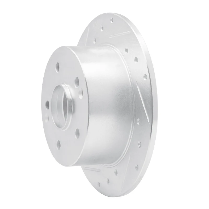 R1 96-98 Acura TL Rear Left Drilled & Slotted Silver Brake Rotor - Image 2
