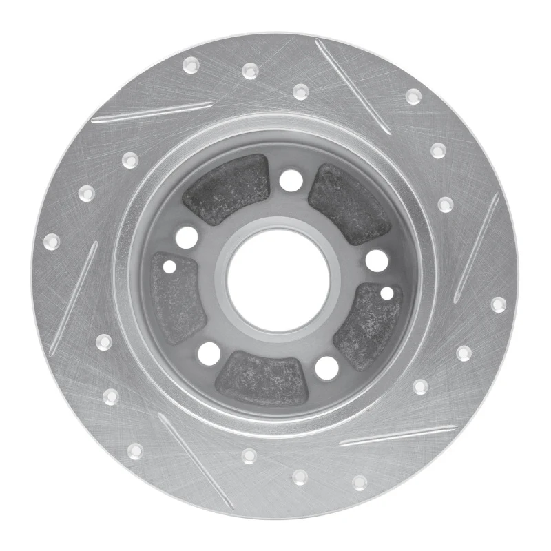 R1 96-98 Acura TL Rear Left Drilled & Slotted Silver Brake Rotor - Image 4