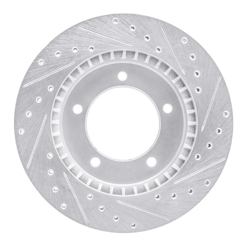 R1 96-98 Suzuki SIDEKICK Front Left Drilled & Slotted Silver Brake Rotor - Image 4
