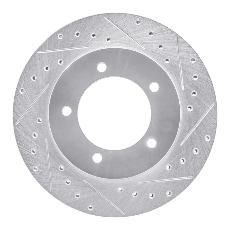 R1 96-98 Suzuki SIDEKICK Front Right Drilled & Slotted Silver Brake Rotor