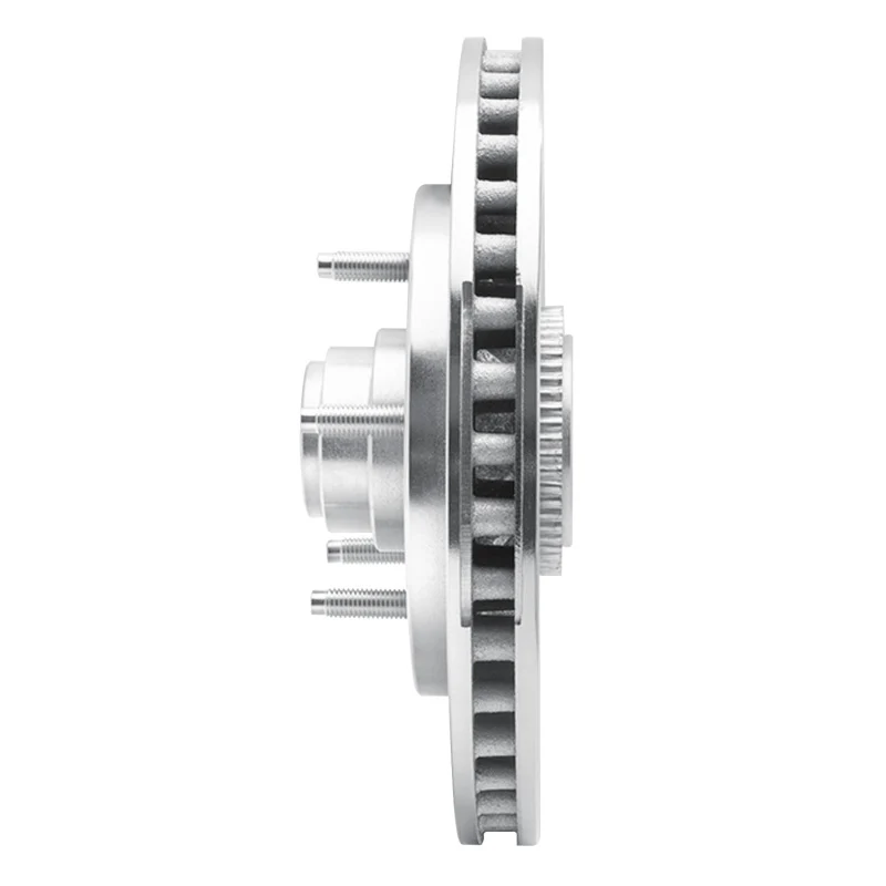 R1 97-00 Ford Expedition Front Left Drilled & Slotted Silver Brake Rotor - Image 5