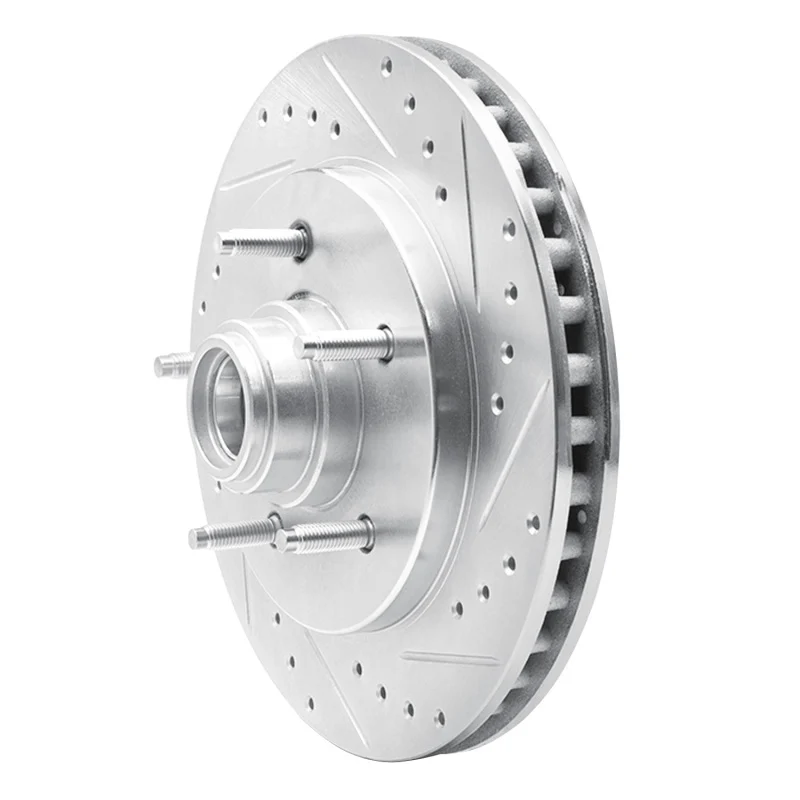 R1 97-00 Ford F-150 RWD Front Right Drilled & Slotted Silver Brake Rotor - Image 3