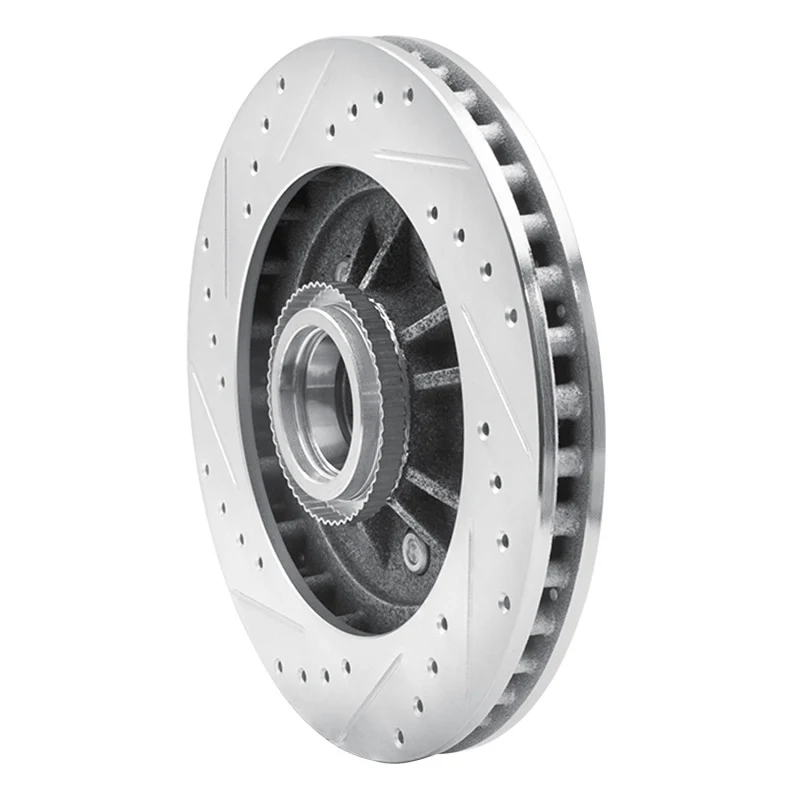 R1 97-00 Ford F-150 RWD Front Right Drilled & Slotted Silver Brake Rotor - Image 5