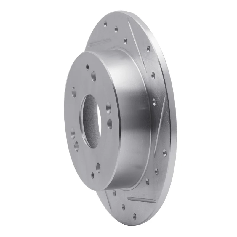 R1 97-01 Acura Integra Rear Right Drilled & Slotted Silver Brake Rotor - Image 2